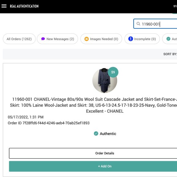 CHANEL - Wool Suit Cascade Jacket and Skirt - CC Buttons - Navy / Gold 36 US 6 - Picture 13 of 13